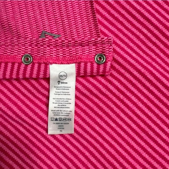 Ivivva by Lululemon Village Chill Scarf Infinity w Snaps Pink Stripes - Picture 4 of 7